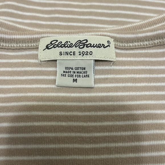 Eddie Bauer: Women's Striped Tan Tank Top, 100% Cotton, Size: Medium - Picture 4 of 7